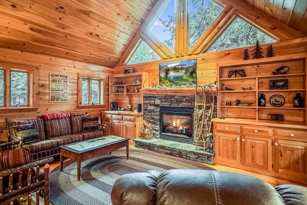 Great Room with Wood Burning Fireplace