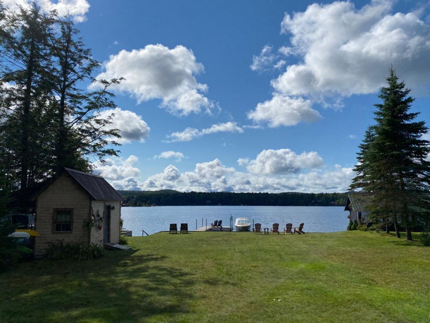 View from the screened porch at house