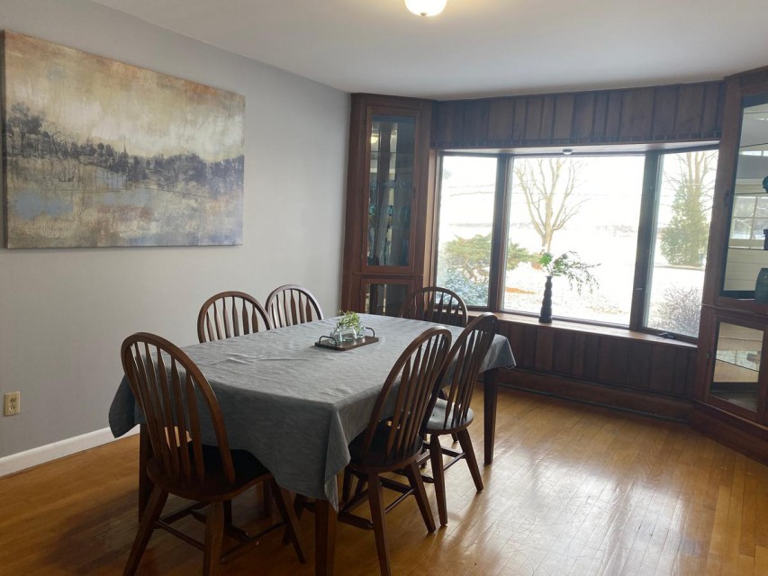 Dining room with lake view