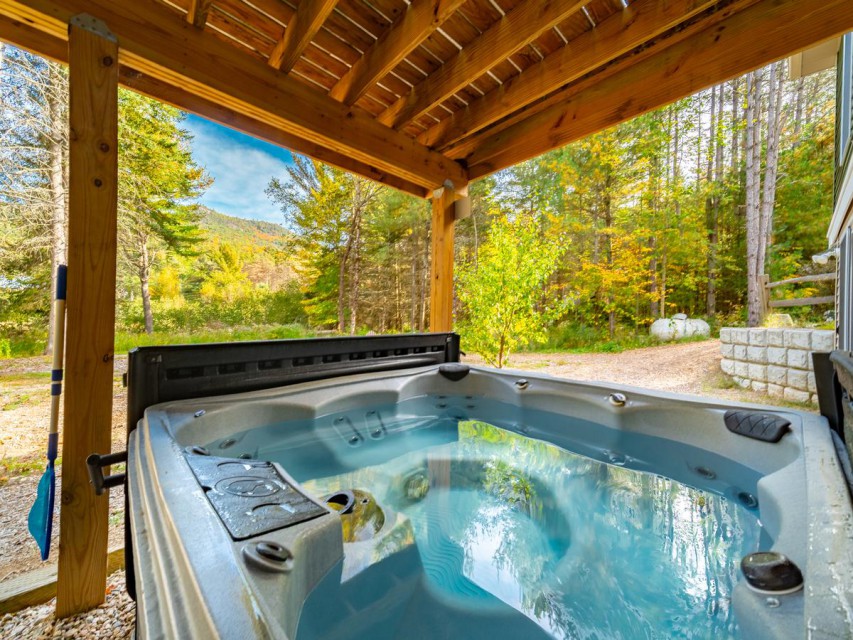 Relax and rejuvenate sore muscles in the hot tub.