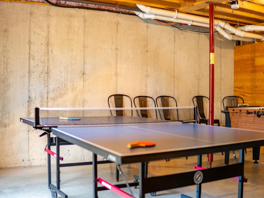 Our vacation home has indoor ping pong and foosball