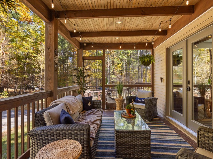 Screened terrace is located off the home's dining room.