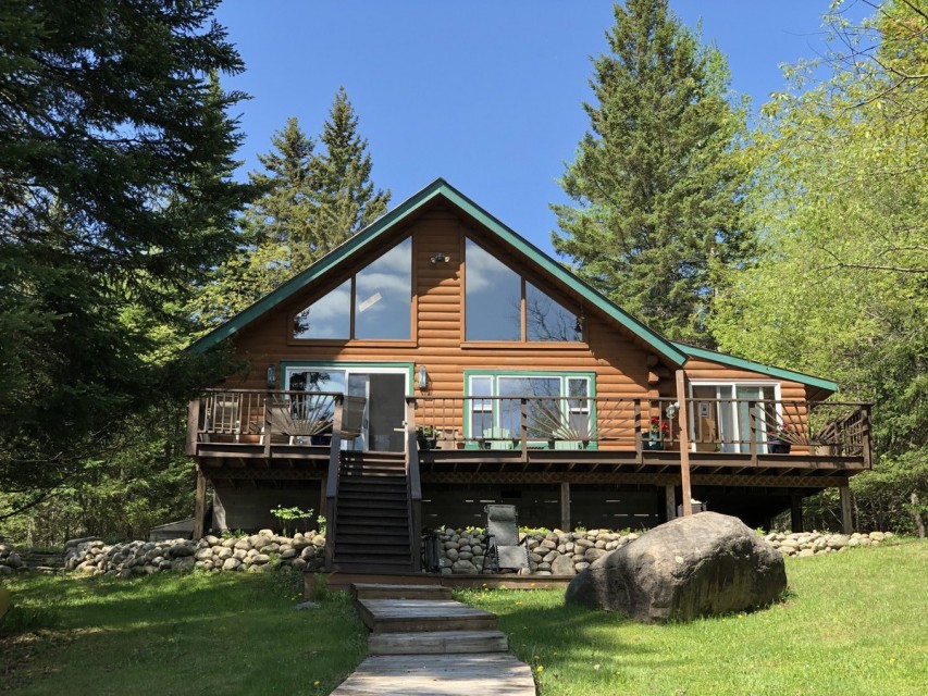 Secluded Lakefront Log Cabin Indian Lake Vr5316 Adirondack