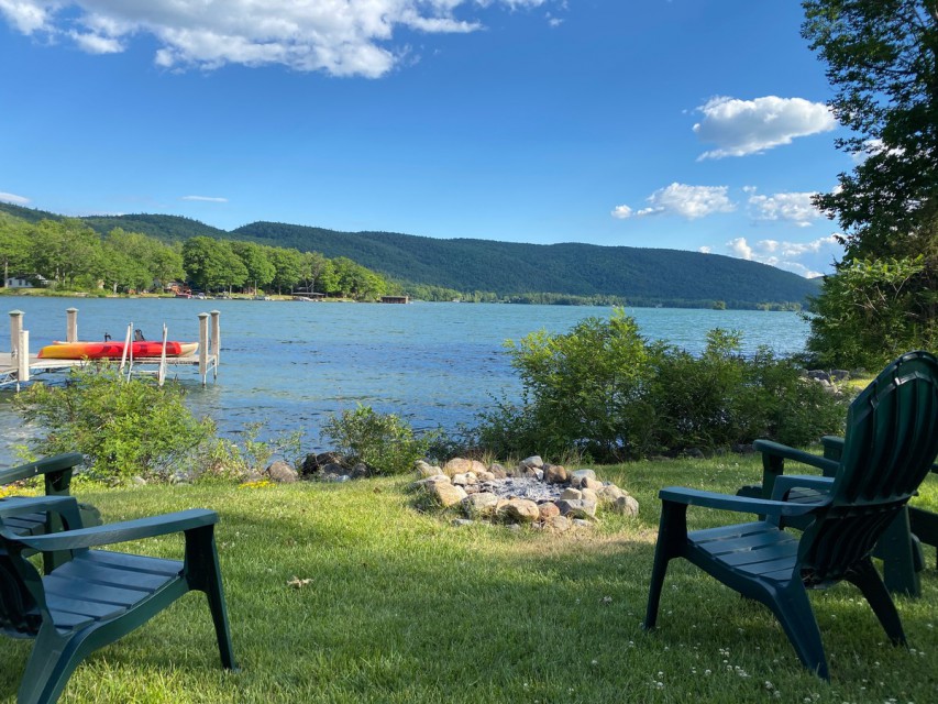 Enjoy the waterfront fire pit for sunset drinks