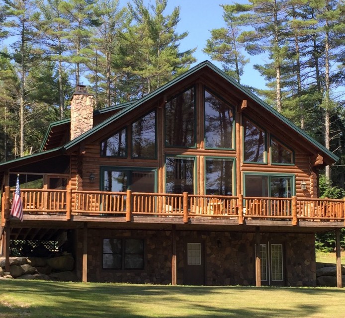 Lakefront Log Chalet Crystal Lake Vr5764 Adirondack By Owner Llc