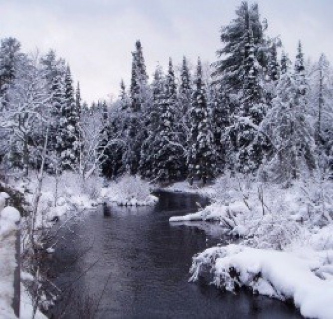 Frosty view of the St. Regis River along Keese Mill Rd.