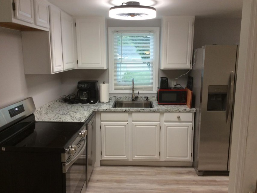 New Kitchen . All New Appliances in 3 BR , 1 Bath Ranch