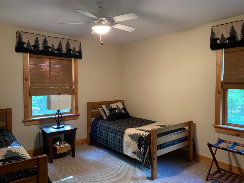 bedroom on main level; 2 twin beds