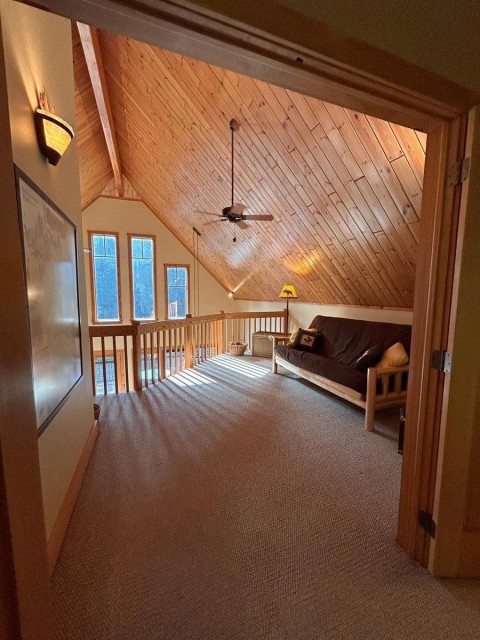 spacious loft overlooking family room below